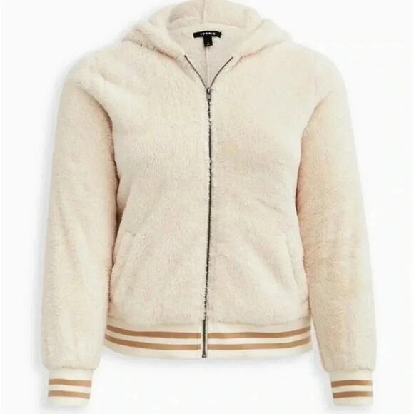 Torrid womens fuzzy jacket hoodie full zip cozycore lightweight plus size - Picture 5 of 13
